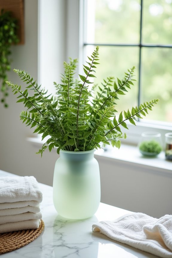 fresh towels greenery enhance bathroom