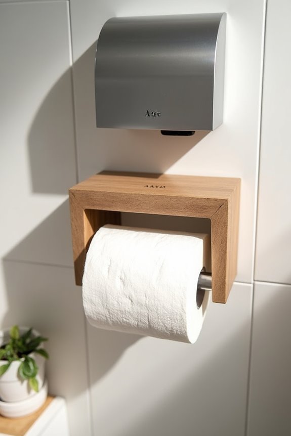 hang holder below dispenser for accessibility