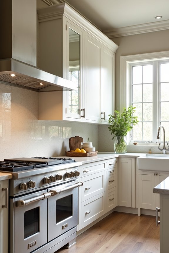 mirrors brighten expand kitchen space
