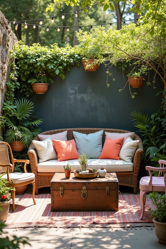 repurposed indoor furniture backyard decor