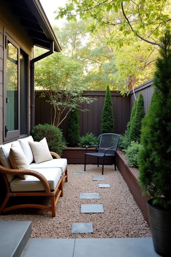 separate seating areas create spacious perception
