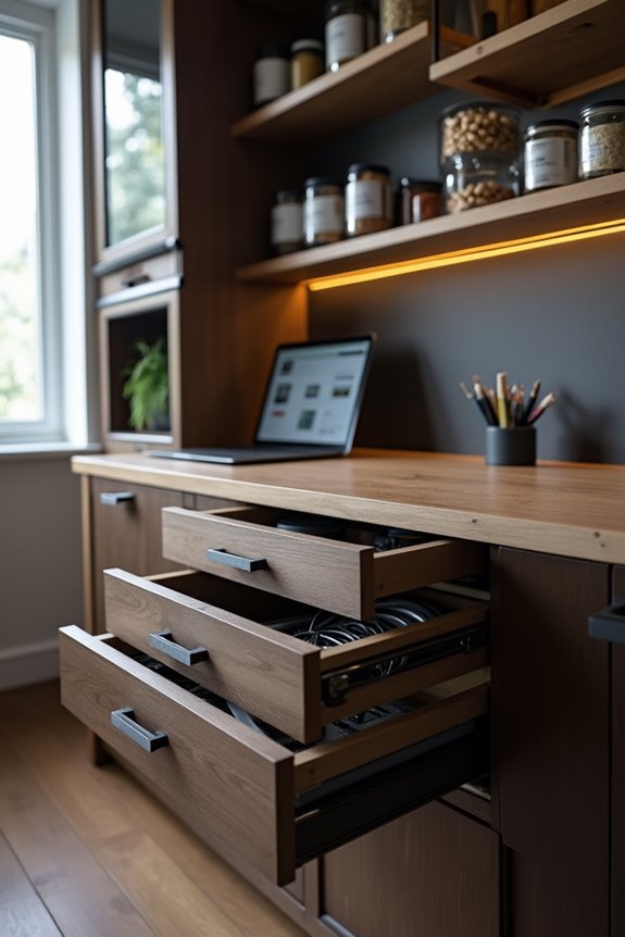 smart organized kitchen desk storage