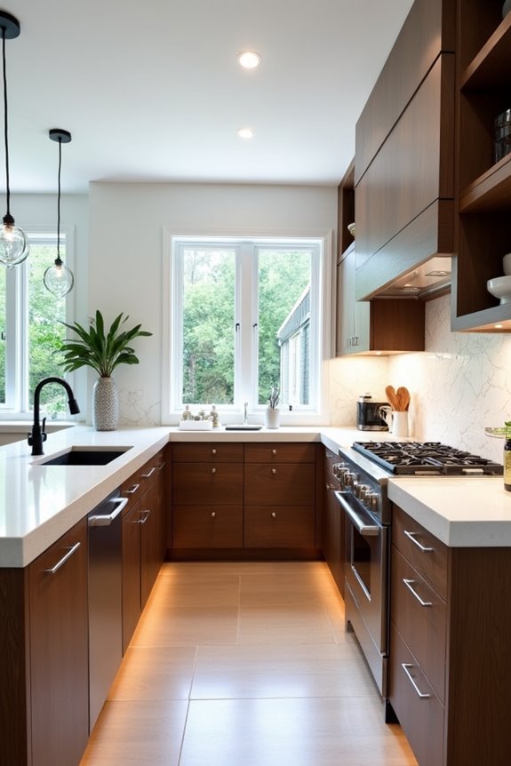 u shaped kitchen maximizes counter storage workflow