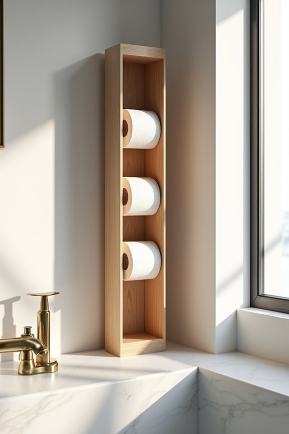 vertical slim wall mounted toilet roll stacks