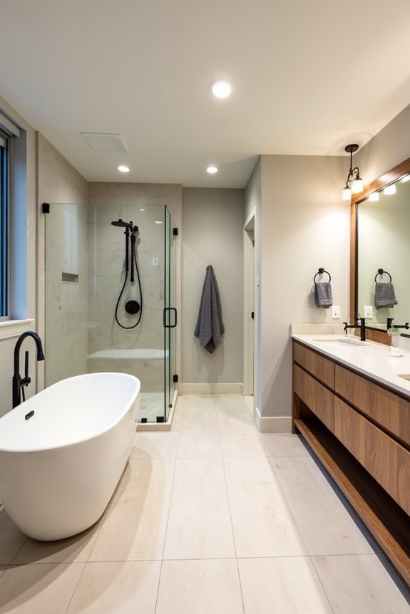 walk in shower double vanities roi